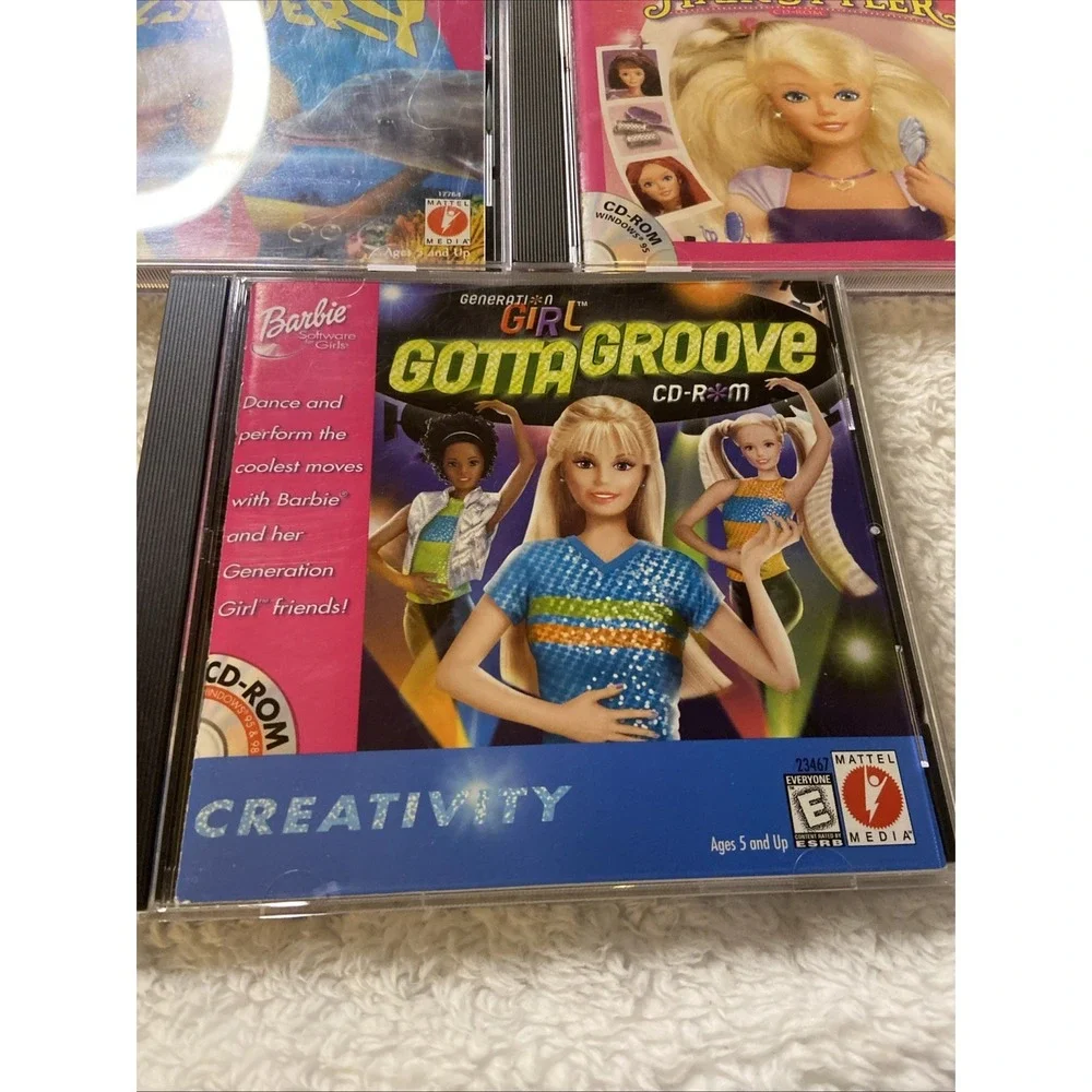 Barbie Games PC CD ROM Lot Of 3 Magic Hairstyler Girl Groove Ocean Discovery 90